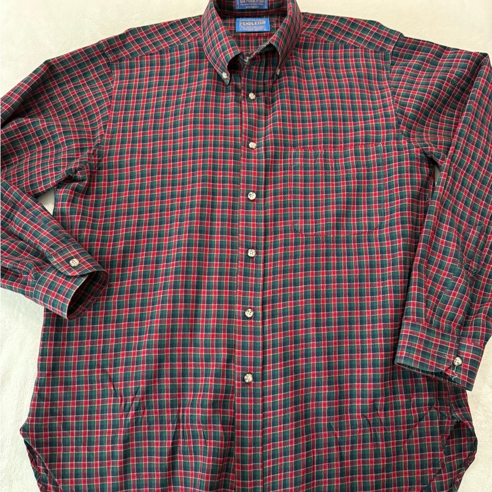 Vintage Sir Pendleton Shirt Mens L Ruthven Tartan Plaid Red Wool Herritage E45